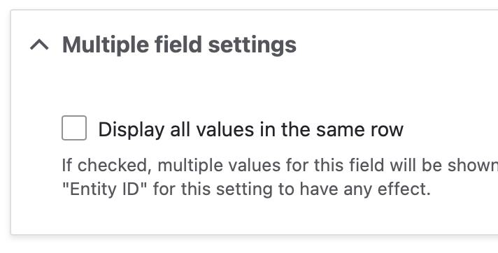 Multiple fields settings configuration - unselected - screenshot.