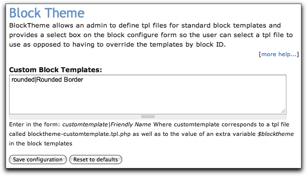 Block Theme settings