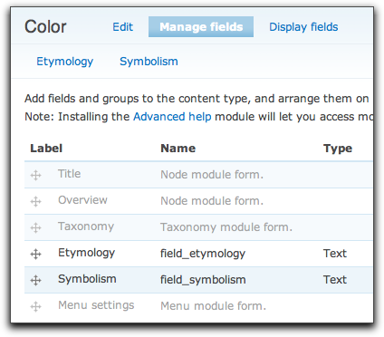 Color content type