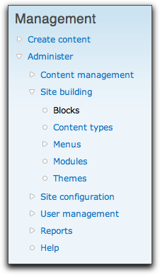 Drupal 7 content types menu