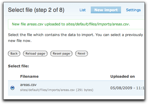 Node Import, Step 2