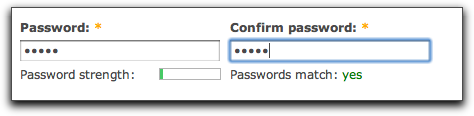 Drupal 7's updated password checker.