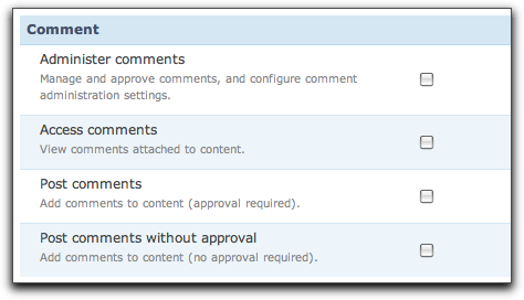 Drupal 7 additional info on the permissions page