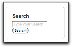The search block with a rounded border