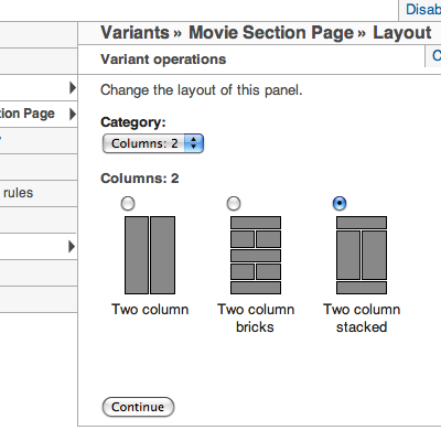 Panels - pages - layout