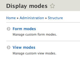 Drupal 8 Display Modes