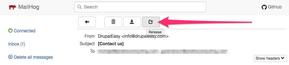 Mailhog release button