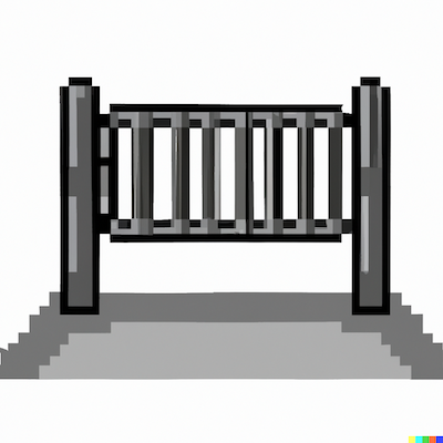 Pixel art of a gate.