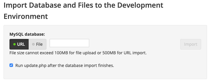 Pantheon database import interface