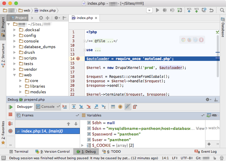 PhpStorm debugger working.