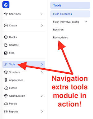 Navigation extra tools in action screenshot.