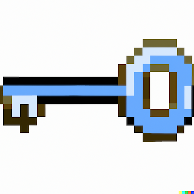 Pixel art of a key.
