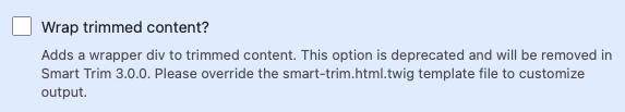 Form element showing deprecation message.