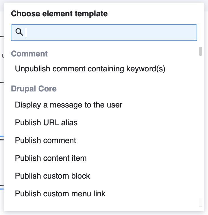 ECA available task templates screenshot