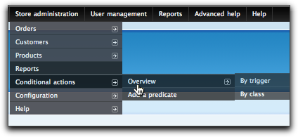 conditional actions menu