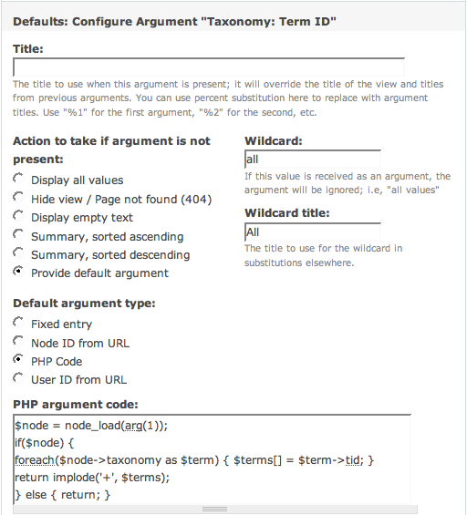 use PHP to specify the default argument