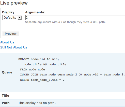 use some arguments to get a live preview