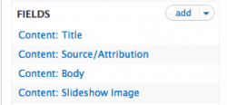 Slideshow fields